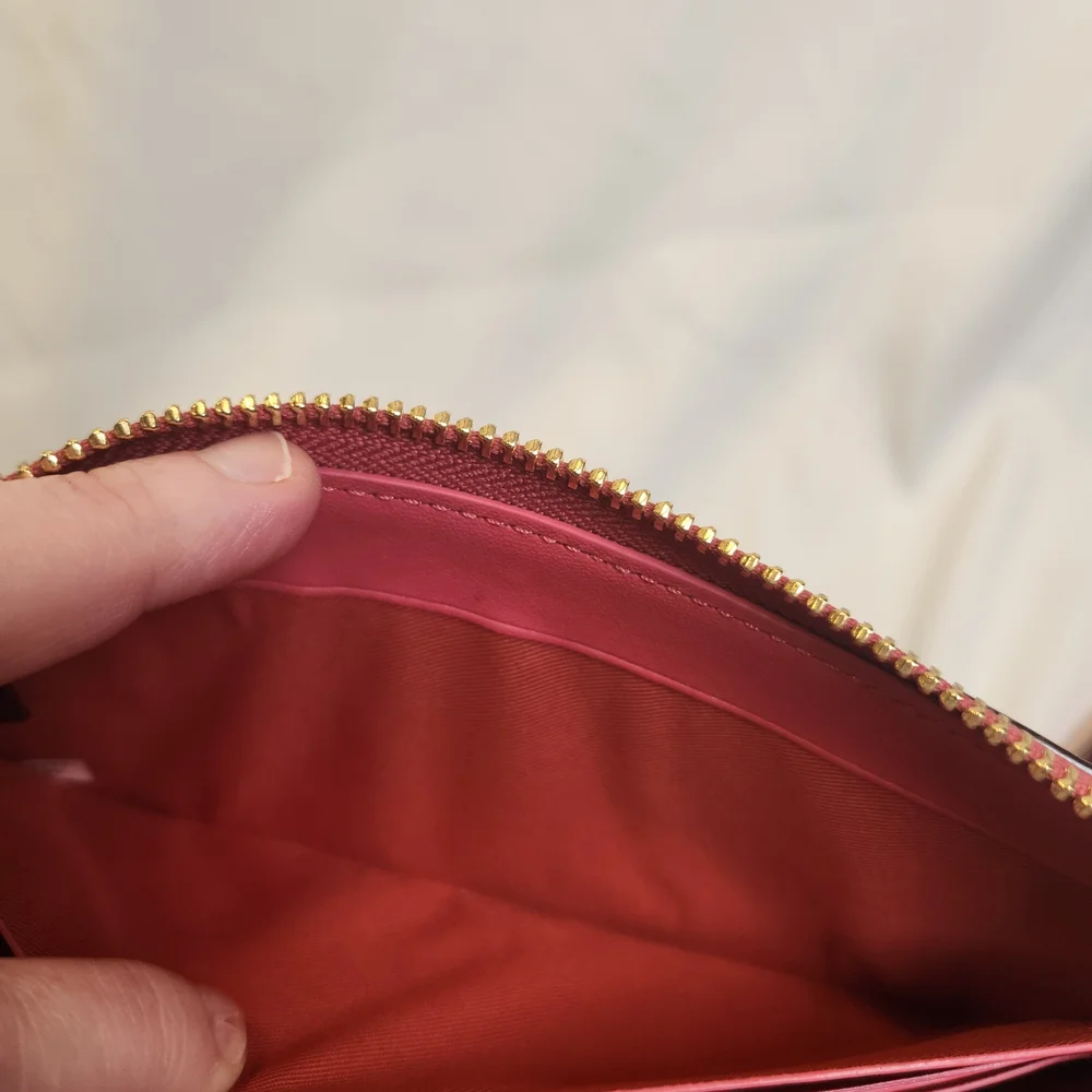 Coach Long Zip Around Leather Wallet Or Wristlet With Horse And Carriage - Picture 11 of 13